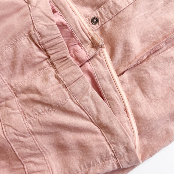 Urban Outfitters BDG | Pink Button Front Dress Linen Blend Strapless | Women's 2 - Picture 5 of 5